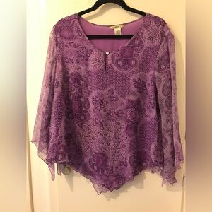 Purple Women's Handkerchief Blouse